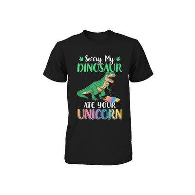 Sorry My Dinosaur Ate Your Unicorn T-Rex Youth-Youth Shirt-Toddler T-Shirt-Black