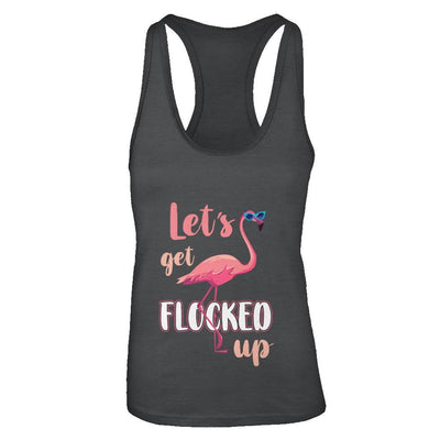 Let's Get Flocked Up Funny Pink Flamingo-T-Shirt & Tank Top-Women's Ideal Racerback Tank-Black