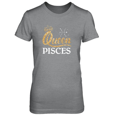 Queen Pisces Zodiac February March Birthday Gift-T-Shirt & Tank Top-Women's T-Shirt-Sport Grey
