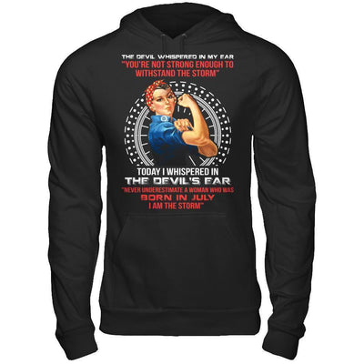 I Whispered Devil Ear Woman Who Was Born In July-T-Shirt & Hoodie-Pullover Hoodie-Black