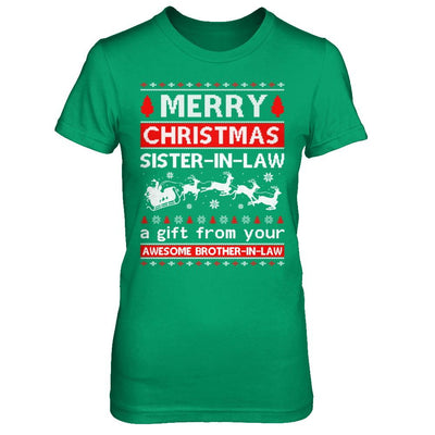 Merry Christmas Sister-In-Law A Gift From Your Brother-In-Law Sweater-T-Shirt & Sweatshirt-Women's T-Shirt-Irish Green