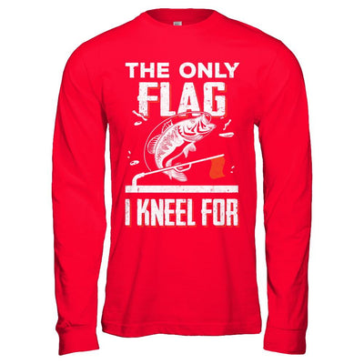 The Only Flag I Kneel For Wahoo ono Fish Fishing-T-Shirt & Hoodie-Long Sleeve T-Shirt-Red