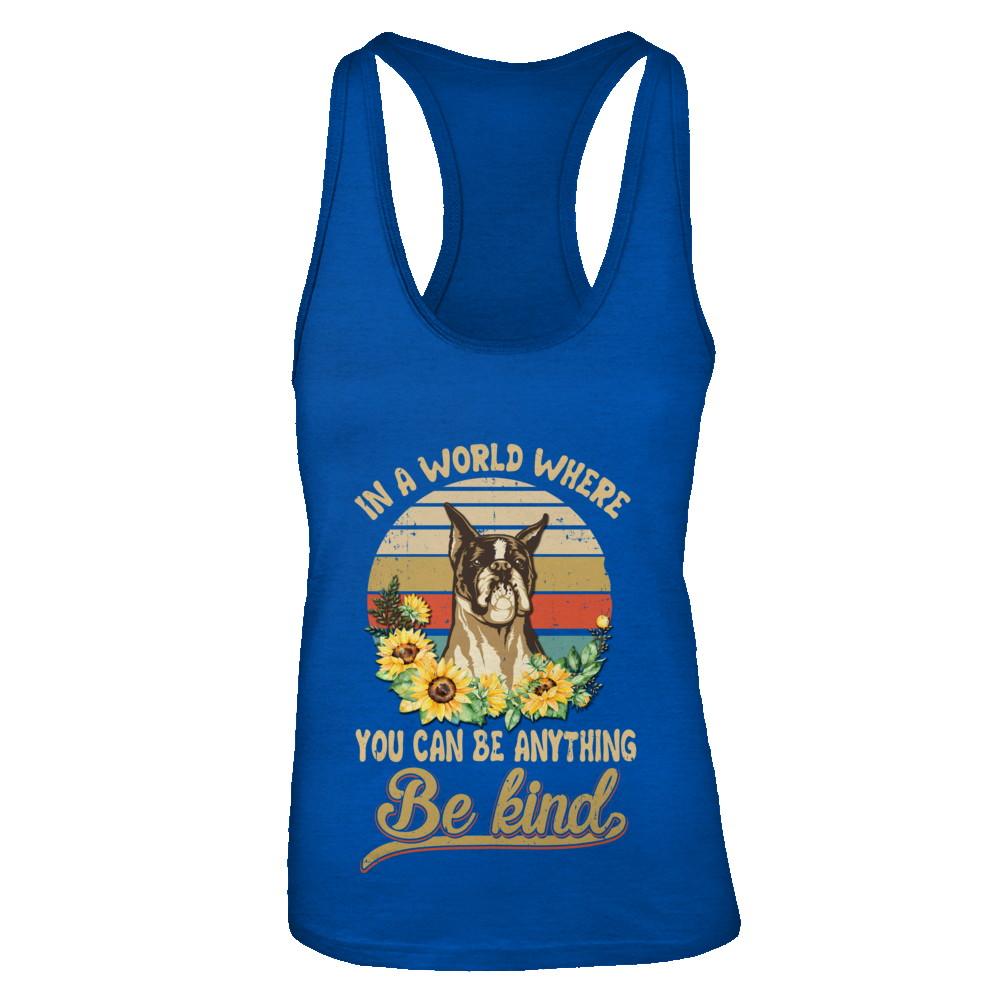 In A World Where You Can Be Anything Be Kind Boxer Sunflow-T-Shirt & Tank Top-Women's Ideal Racerback Tank-Royal