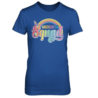 Kindergarten Squad Cute Rainbow Unicorn Back To School-T-Shirt & Hoodie-Women's T-Shirt-Royal