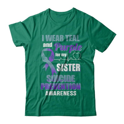 I Wear Teal Purple For My Sister Suicide Prevention-T-Shirt & Hoodie-Classic T-Shirt-Kelly Green