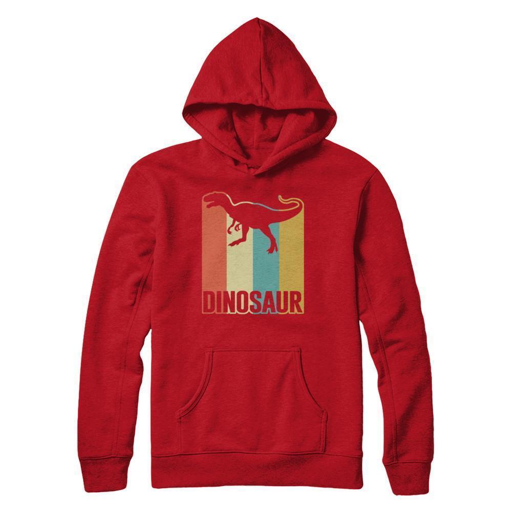 Classic Vintage Retro Style Dinosaur-T-Shirt & Hoodie-Pullover Hoodie-Red