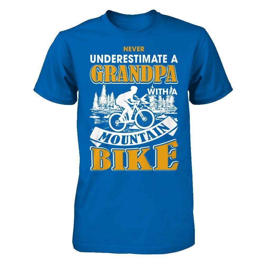 Never Underestimate A Grandpa With A Mountain Bike-T-Shirt & Hoodie-Classic T-Shirt-Royal