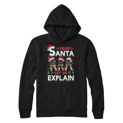 Dear Santa Funny German Shepherd Puppies Christmas Gift-T-Shirt & Hoodie-Pullover Hoodie-Black