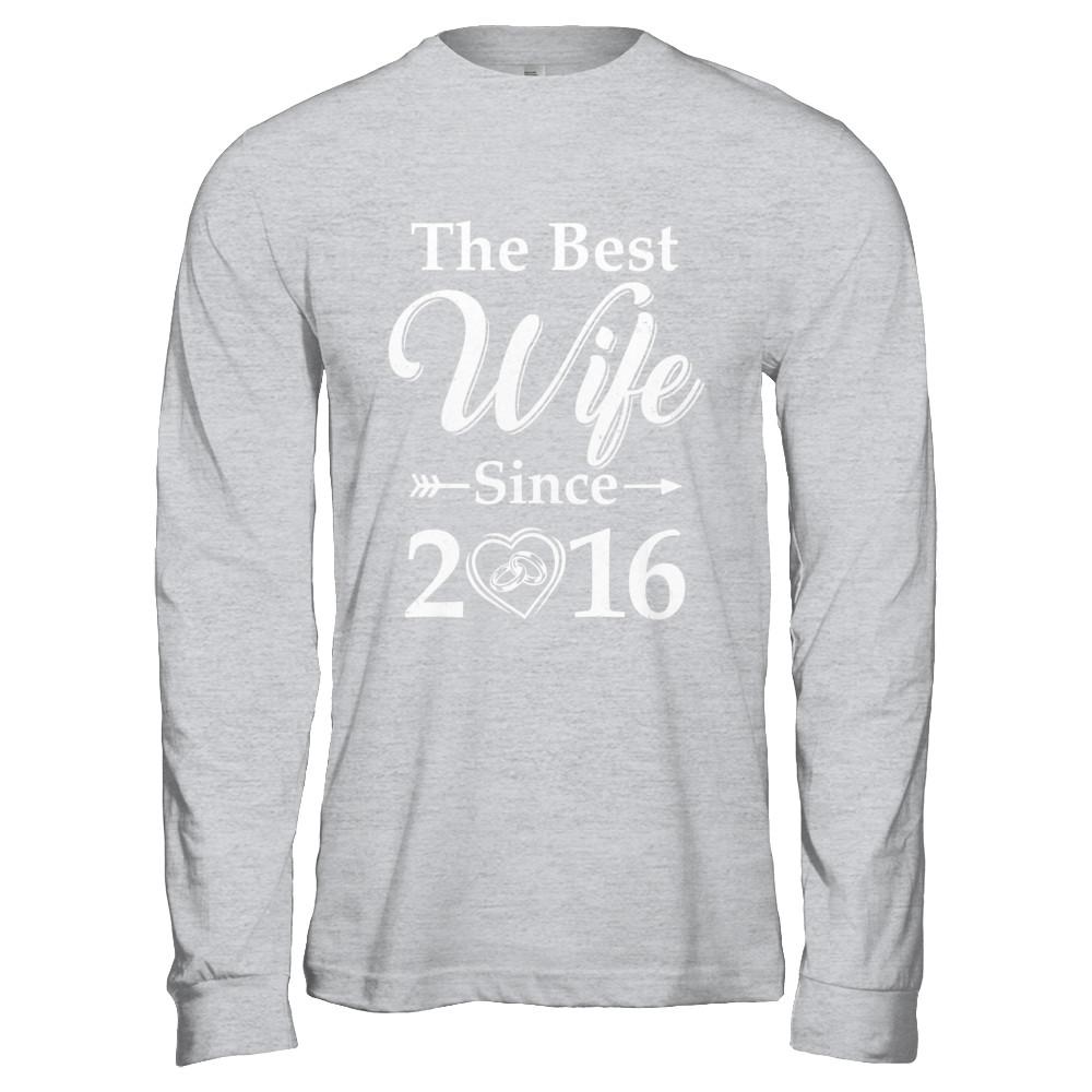 5th Married Together Anniversary Since 2016 Husband Wife-T-Shirt & Hoodie-Long Sleeve T-Shirt-Sport Grey