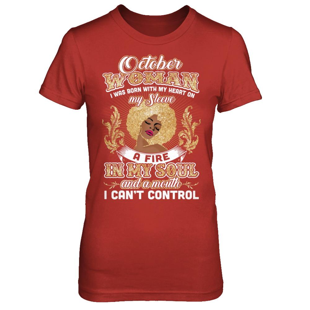 I'm An October Woman Funny Birthday-T-Shirt & Sweatshirt-Women's T-Shirt-Red