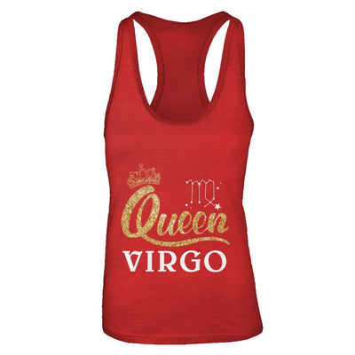Queen Virgo Zodiac August September Birthday Gift-T-Shirt & Tank Top-Women's Ideal Racerback Tank-Red