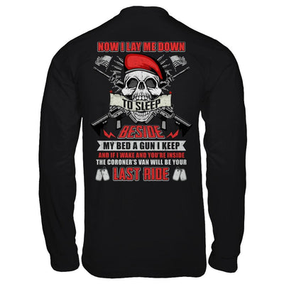 Now I Lay Me Down To Sleep Beside My Bed A Gun I Keep-T-Shirt & Hoodie-Long Sleeve T-Shirt-Black