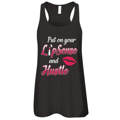 Put On Your Lipsense And Hustle-T-Shirt & Tank Top-Women's Flowy Racerback Tank-Black