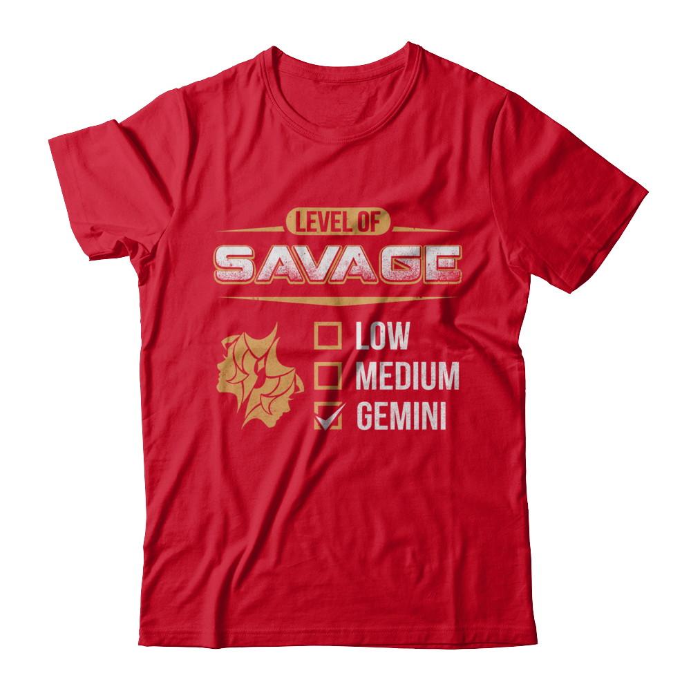 Level Of Savage Gemini-T-Shirt & Hoodie-Premium T-Shirt-Red