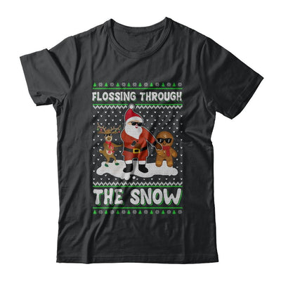 Flossing Through The Snow Santa Ugly Christmas Sweater-T-Shirt & Sweatshirt-Classic T-Shirt-Black