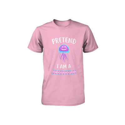 Pretend I'm A Jellyfish Costume Happy Halloween Party Youth-Youth Shirt-Toddler T-Shirt-Pink