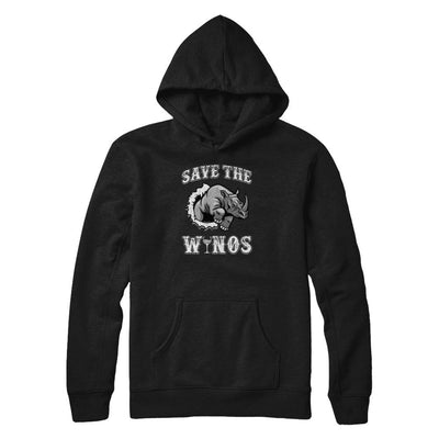 Save The Winos Wine Rhino-T-Shirt & Tank Top-Pullover Hoodie-Black