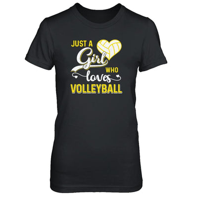 Just A Girl Who Loves Volleyball-T-Shirt & Tank Top-Women's T-Shirt-Black