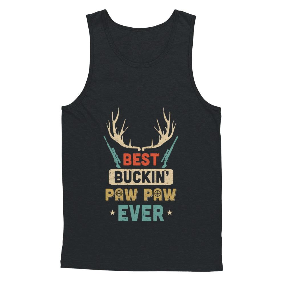 Vintage Best Buckin' Paw Paw Ever Deer Hunting-T-Shirt & Hoodie-Unisex Tank-Black
