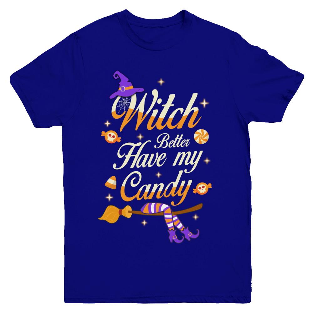 Costume Halloween Witch Better Have My Candy Youth-Youth Shirt-Youth T-Shirt-Navy
