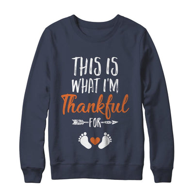 What I'm Thankful Pregnancy Announcement Thanksgiving-T-Shirt & Sweatshirt-Crewneck Sweatshirt-Navy