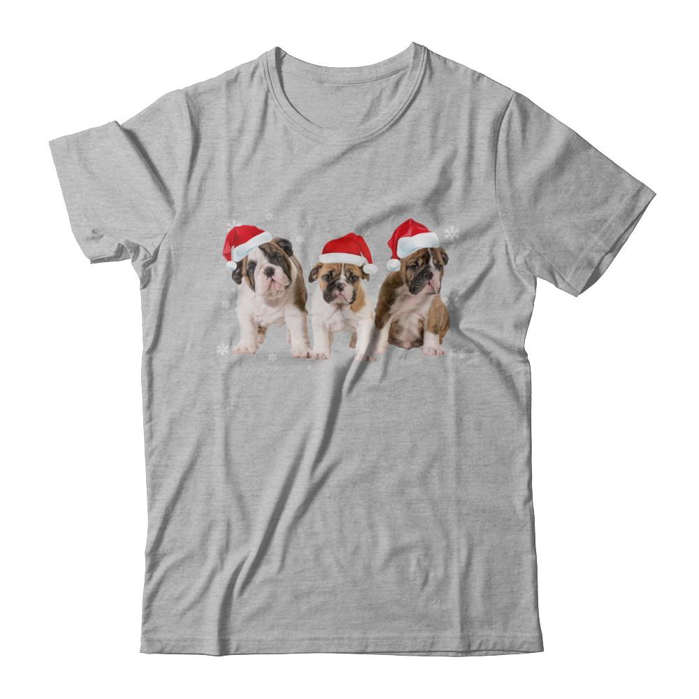 Funny Bulldogs Puppies Christmas Dog Gift-T-Shirt & Hoodie-Premium T-Shirt-Heather Gray