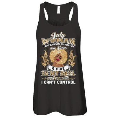 I'm A July Woman Funny Birthday-T-Shirt & Tank Top-Women's Flowy Racerback Tank-Black