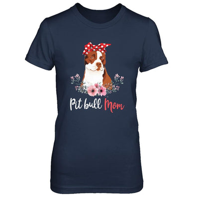 Pitbull Mom Gift For Women Dog Lover-T-Shirt & Hoodie-Women's T-Shirt-Navy