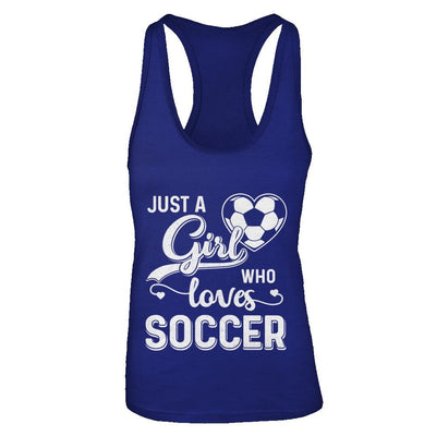 Just A Girl Who Loves Soccer-T-Shirt & Tank Top-Women's Ideal Racerback Tank-Royal