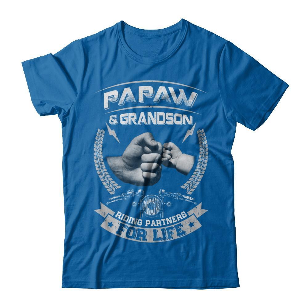 Motocross Papaw And Grandson Riding Partners For Life-T-Shirt & Hoodie-Classic T-Shirt-Royal
