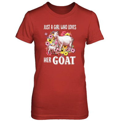 Just A Girl Who Loves Her Goat-T-Shirt & Tank Top-Women's T-Shirt-Red
