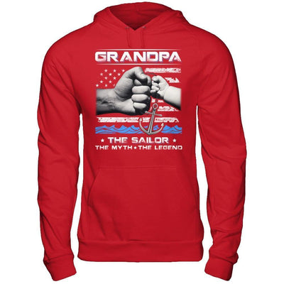 Veteran Grandpa The Sailor The Myth The Legend-T-Shirt & Hoodie-Pullover Hoodie-Red
