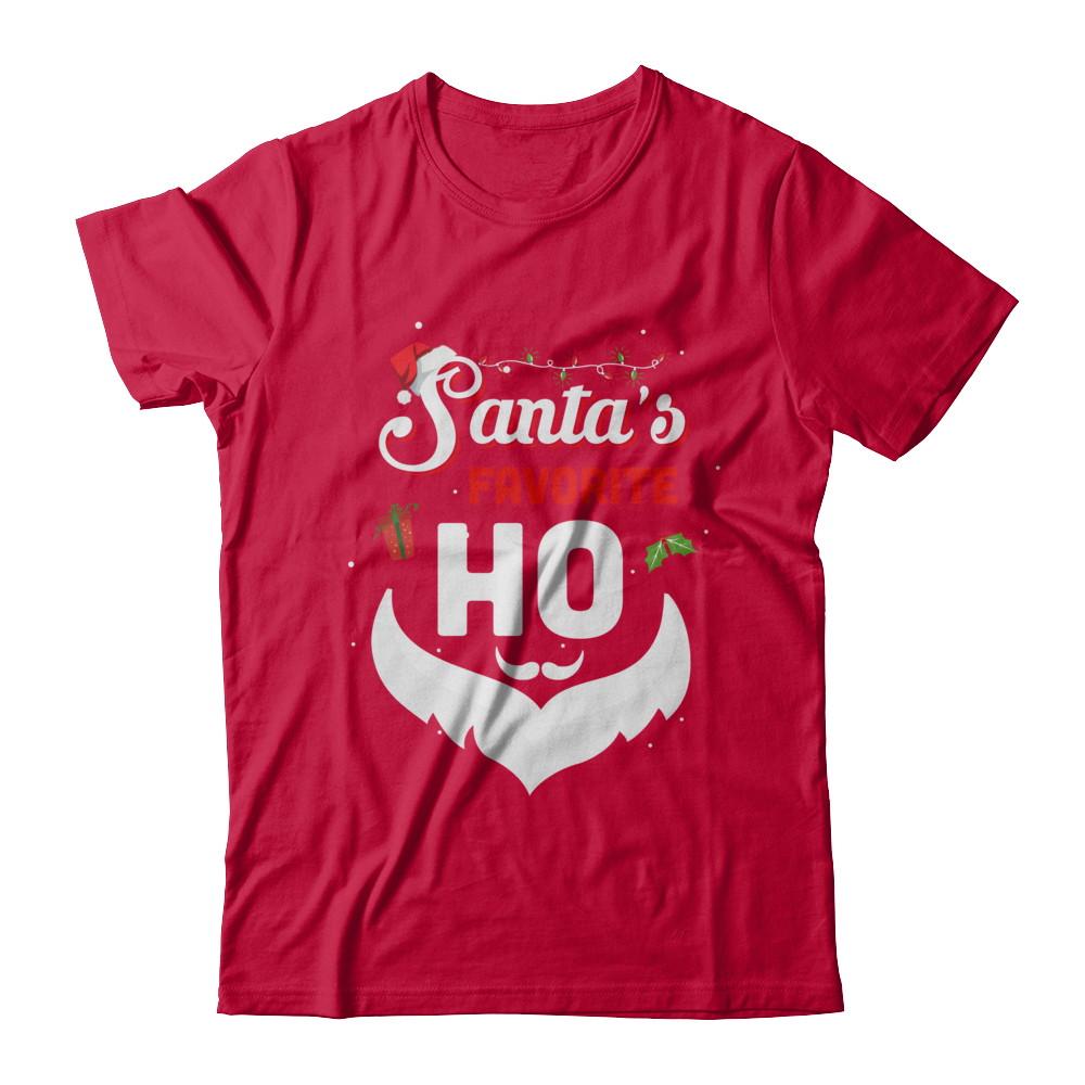 Santa's Favorite Ho Funny Christmas Gift-T-Shirt & Sweatshirt-Classic T-Shirt-Red