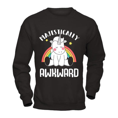 Unicorn Majestically Awkward-T-Shirt & Hoodie-Crewneck Sweatshirt-Black