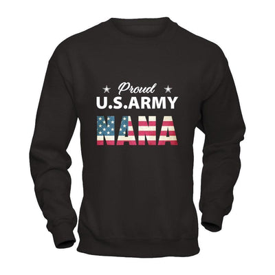 Proud Us Army Nana-T-Shirt & Hoodie-Crewneck Sweatshirt-Black
