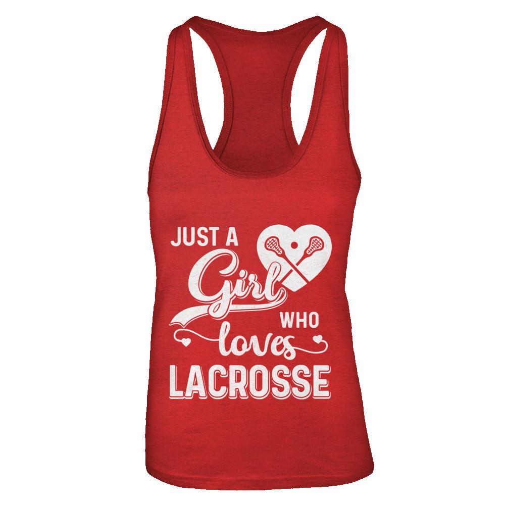 Just A Girl Who Loves Lacrosse-T-Shirt & Tank Top-Women's Ideal Racerback Tank-Red