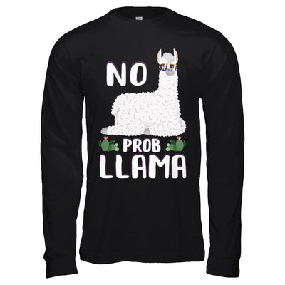 No Prob Llama No Drama Mama Alpaca Llamacorn-T-Shirt & Hoodie-Long Sleeve T-Shirt-Black