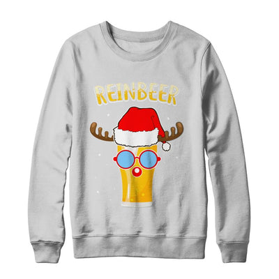 Funny Christmas Gift Beer Reindeer Lovers Reinbeer-T-Shirt & Sweatshirt-Crewneck Sweatshirt-White