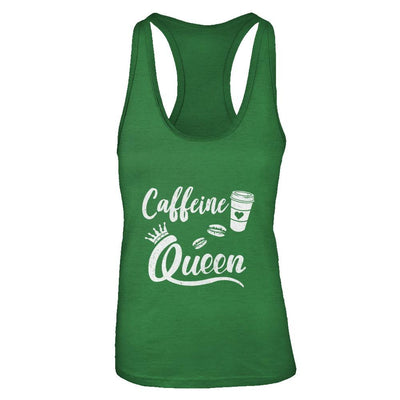Caffeine Queen Coffee Queen Funny-T-Shirt & Tank Top-Women's Ideal Racerback Tank-Kelly Green