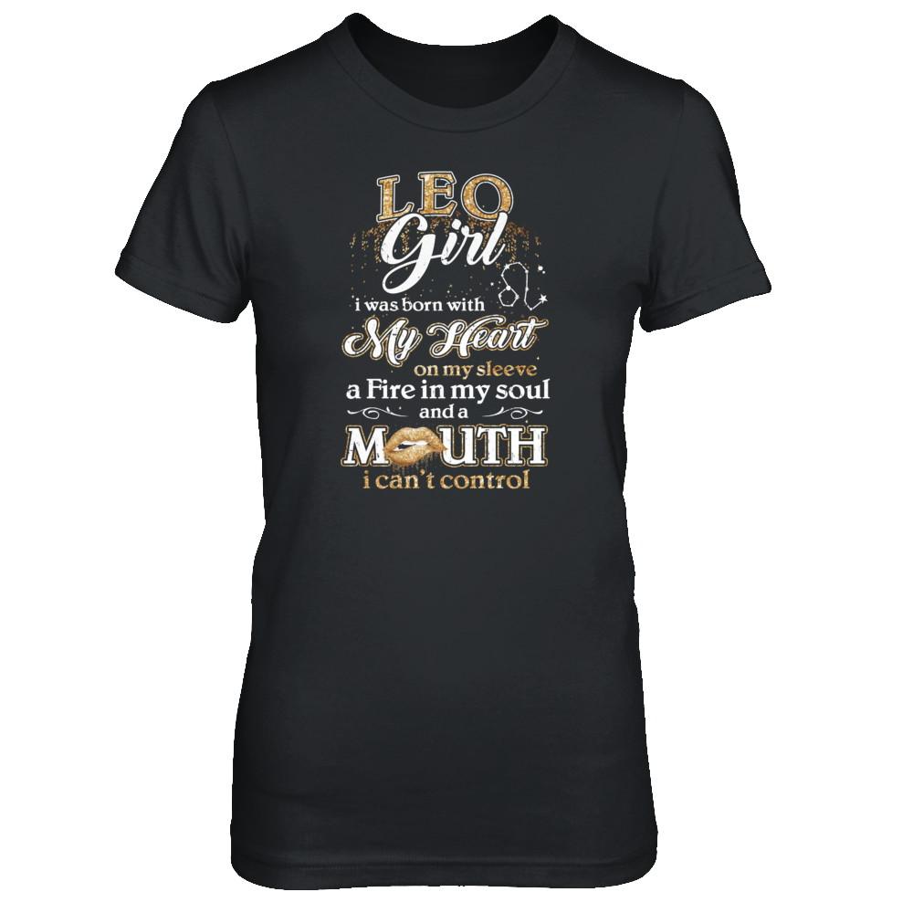 I'm A Leo Girl Lipstick July August Funny Zodiac Birthday-T-Shirt & Tank Top-Women's T-Shirt-Black