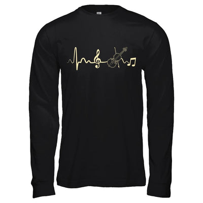Violin Viola Cello Heartbeat Musicia-T-Shirt & Hoodie-Long Sleeve T-Shirt-Black