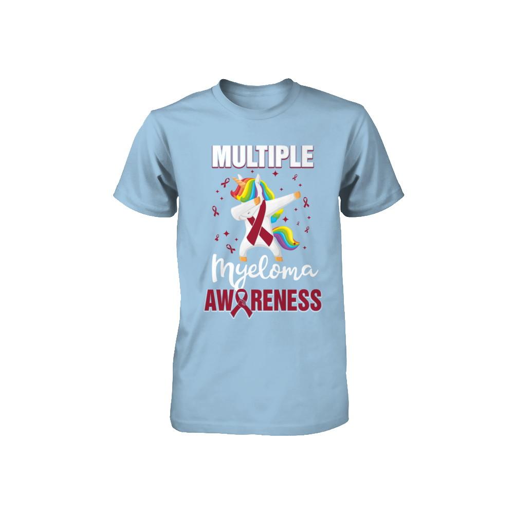 Inspirational Multiple Myeloma Awareness Unicorn Support Youth-Youth Shirt-Toddler T-Shirt-Light Blue