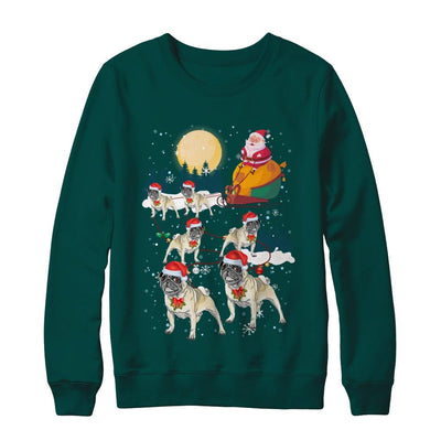 Dog Reindeer Pug Christmas Gift-T-Shirt & Sweatshirt-Crewneck Sweatshirt-Deep Forest