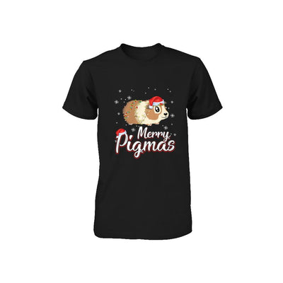 Merry Pigmas Funny Guinea Pig Santa Hat Christmas Gift Youth-Youth Shirt-Toddler T-Shirt-Black
