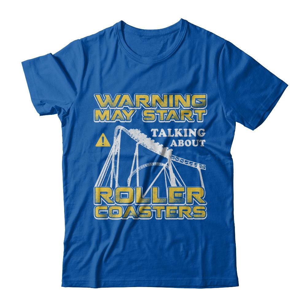 Warning May Start Talking About Roller Coasters-T-Shirt & Hoodie-Premium T-Shirt-Royal