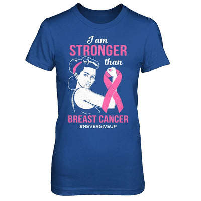 I Am Stronger Than Breast Cancer Awareness Support-T-Shirt & Hoodie-Women's T-Shirt-Royal