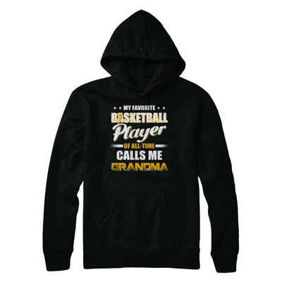 My Favorite Basketball Player Calls Me Grandma Basketball-T-Shirt & Hoodie-Pullover Hoodie-Black