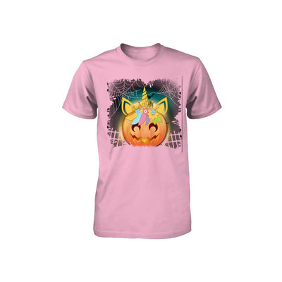 Kids Girls Unicorn Pumpkin Queen Halloween Youth-Youth Shirt-Toddler T-Shirt-Pink