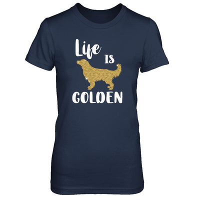 Life Is Golden Retriever-T-Shirt & Tank Top-Women's T-Shirt-Navy
