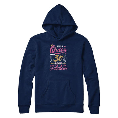 This Queen Makes 30 Look Fabulous 1991 30th Birthday-T-Shirt & Tank Top-Pullover Hoodie-Navy